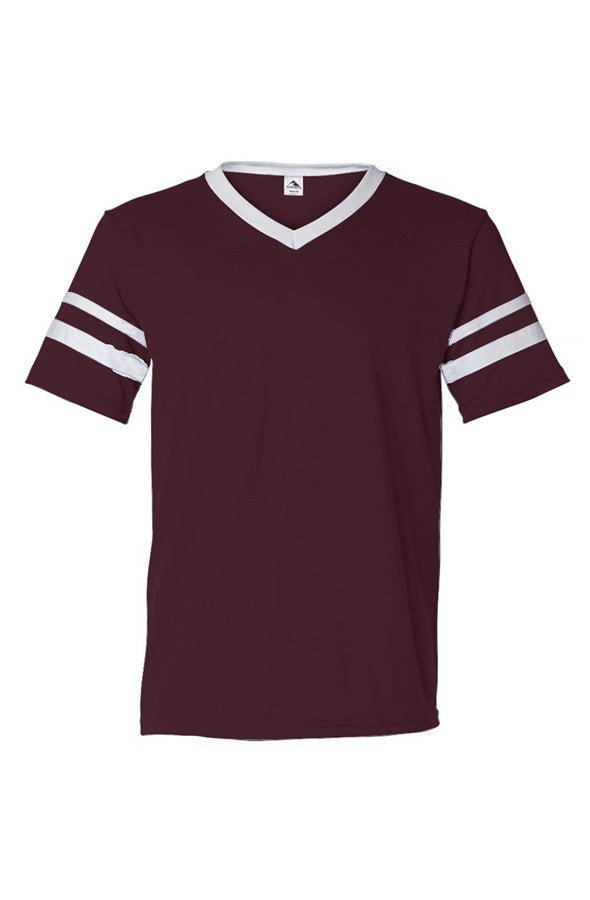BFC No Logo V Neck Striped Sleeves Jersey - Pendo Store