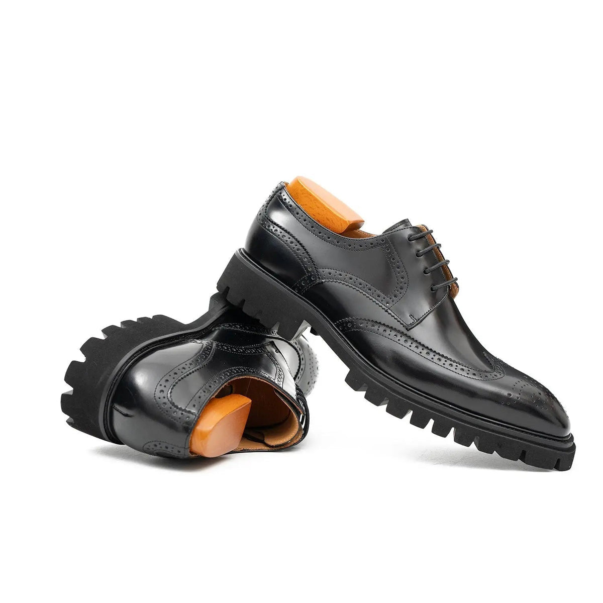 Black derby brogue shoes - Pendo Store