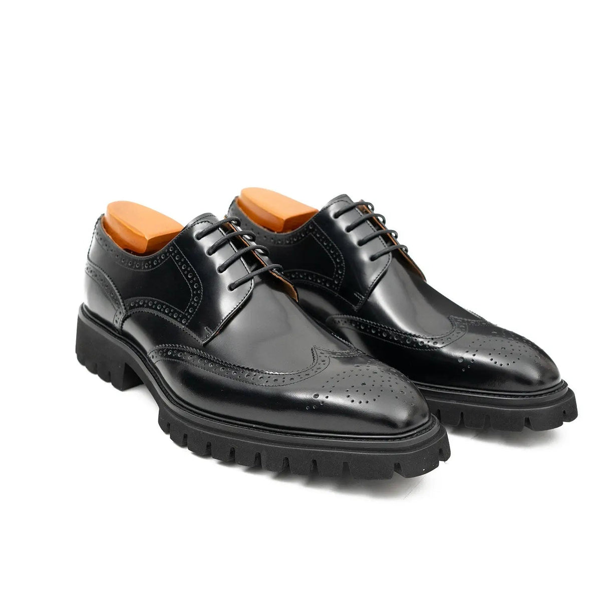 Black derby brogue shoes - Pendo Store