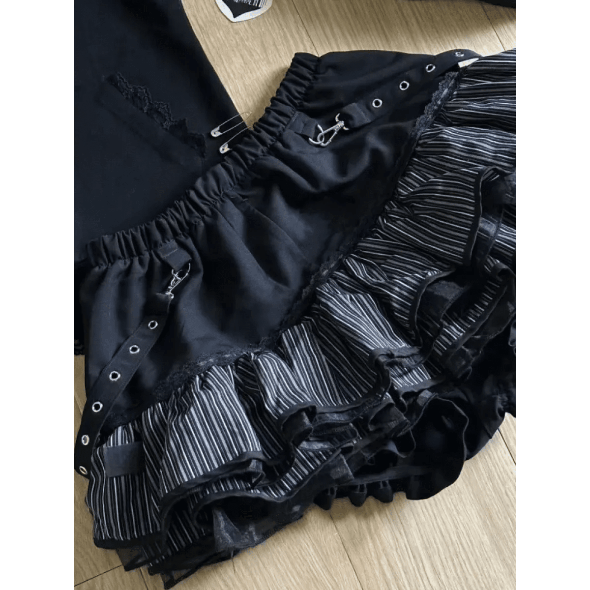 Black Punk Ruffle Mini Skirt - Pendo Store