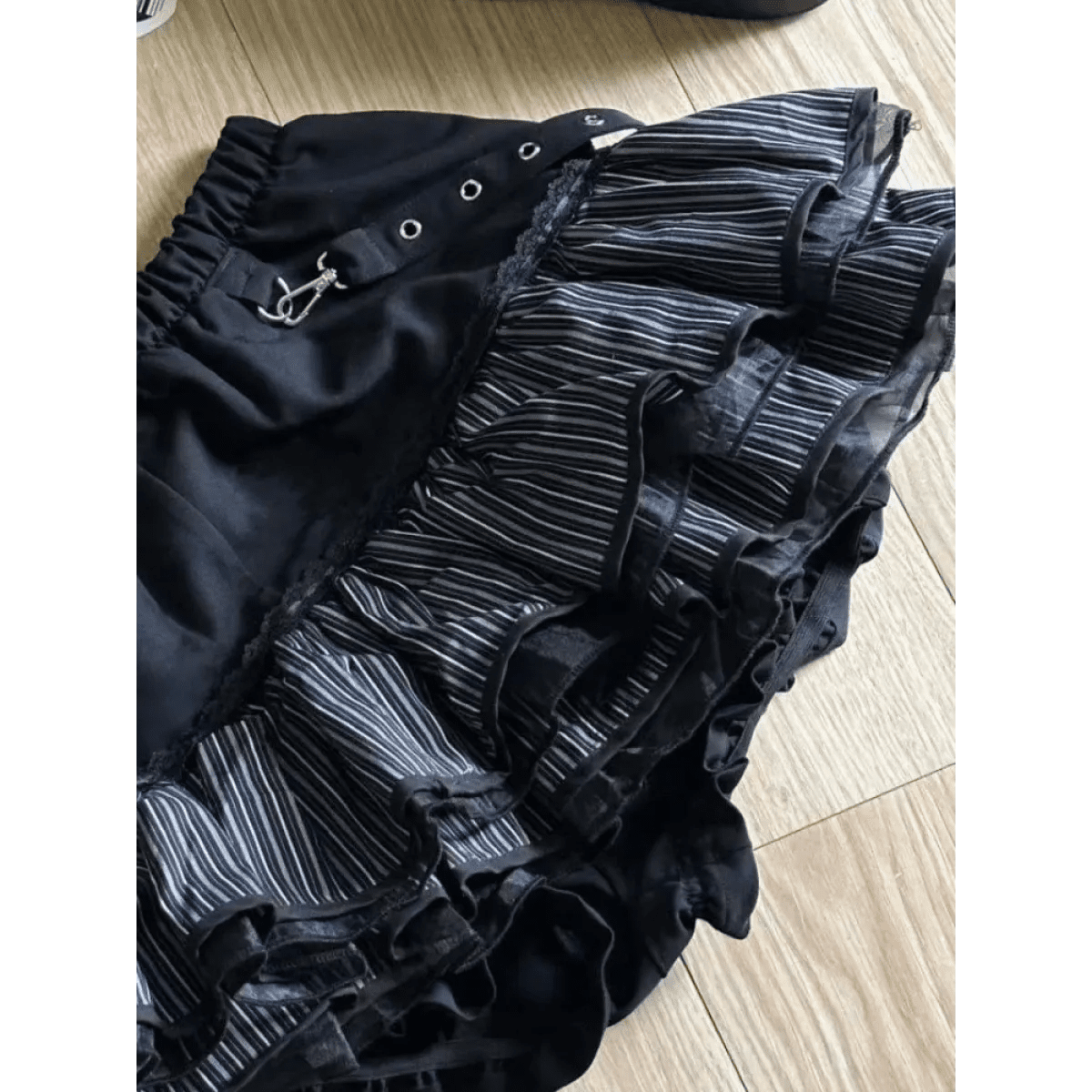 Black Punk Ruffle Mini Skirt - Pendo Store