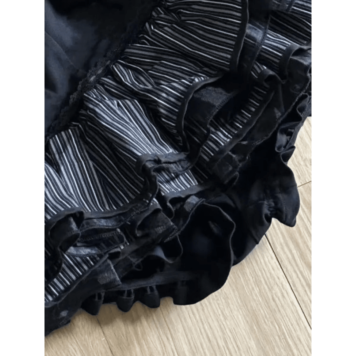 Black Punk Ruffle Mini Skirt - Pendo Store