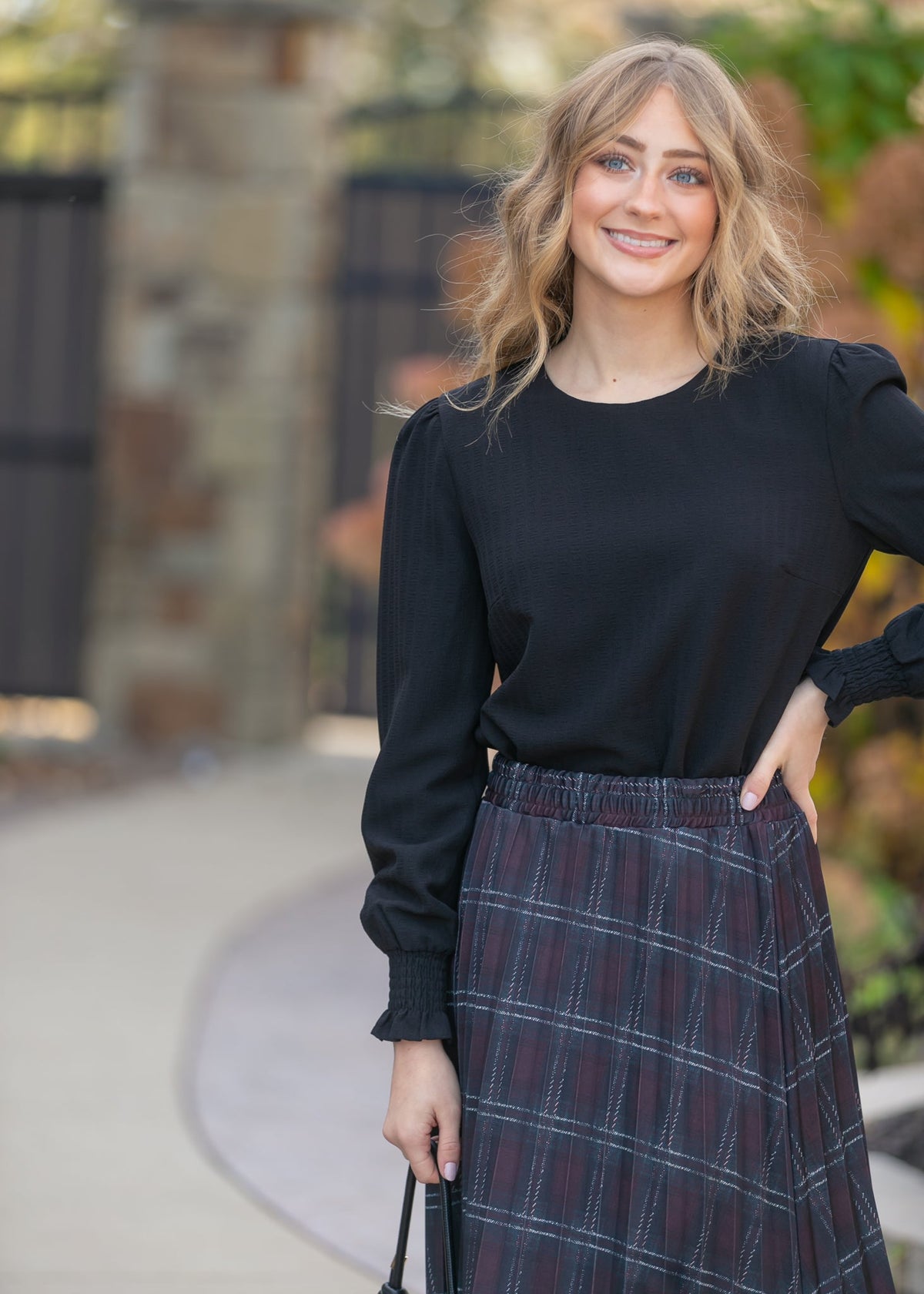 Blake Cinched Sleeve Blouse - Pendo Store