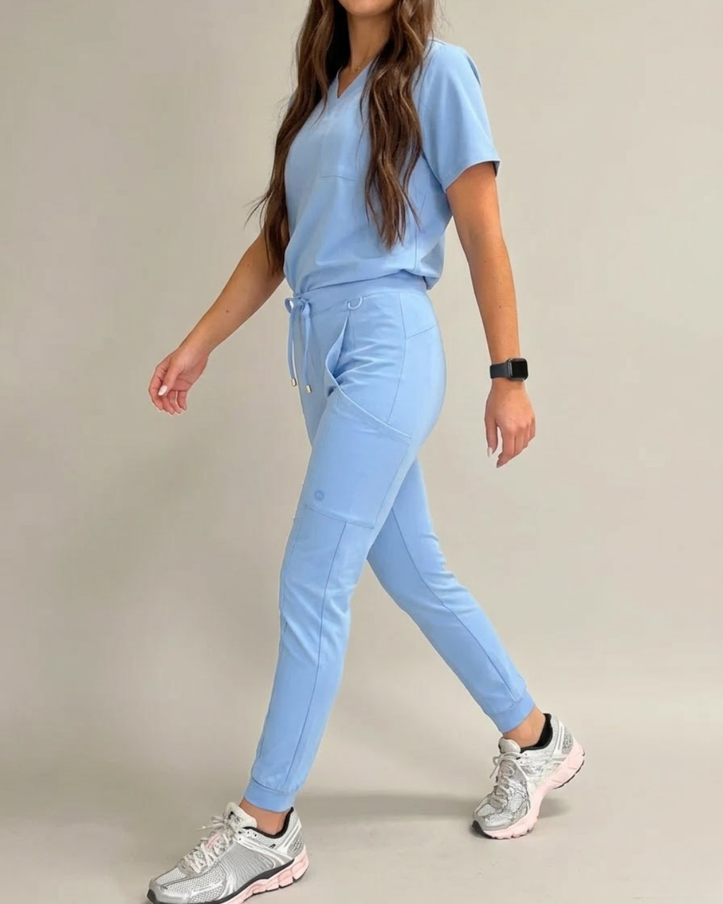 Women's Ceil Blue Low Waisted Scrub Joggers