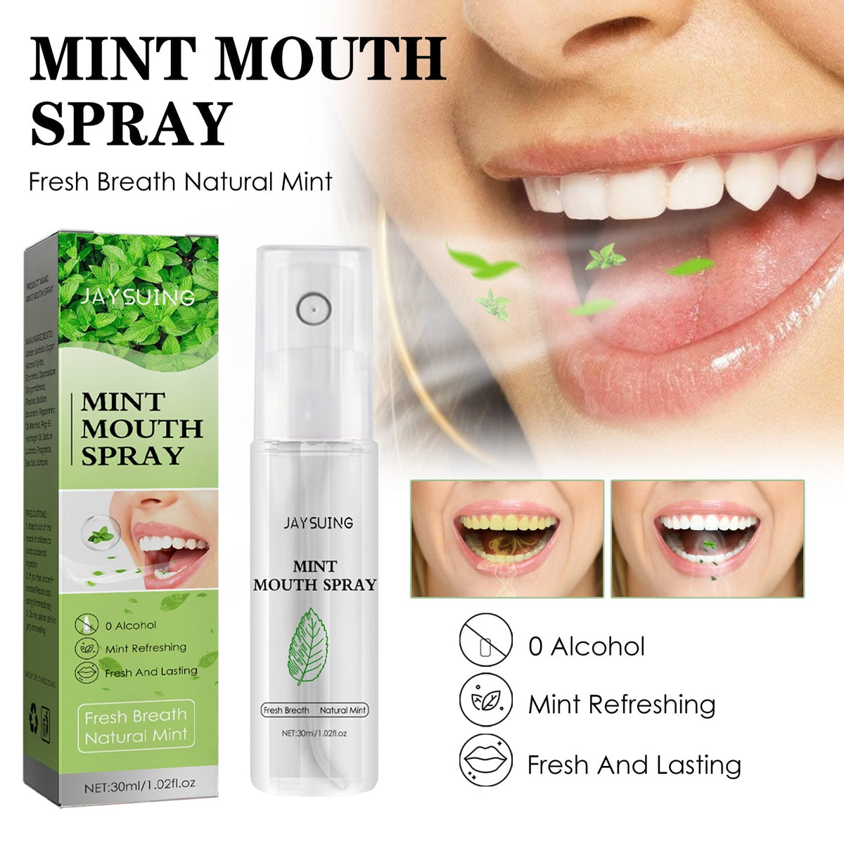 Breath Fresher, Retain Fragrance Remove Odor Portable Minty Breath Freshening Spray - Pendo Store