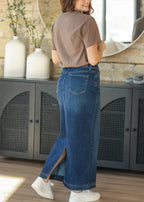 Bria Dark Wash Denim Maxi Skirt - FINAL SALE - Pendo Store