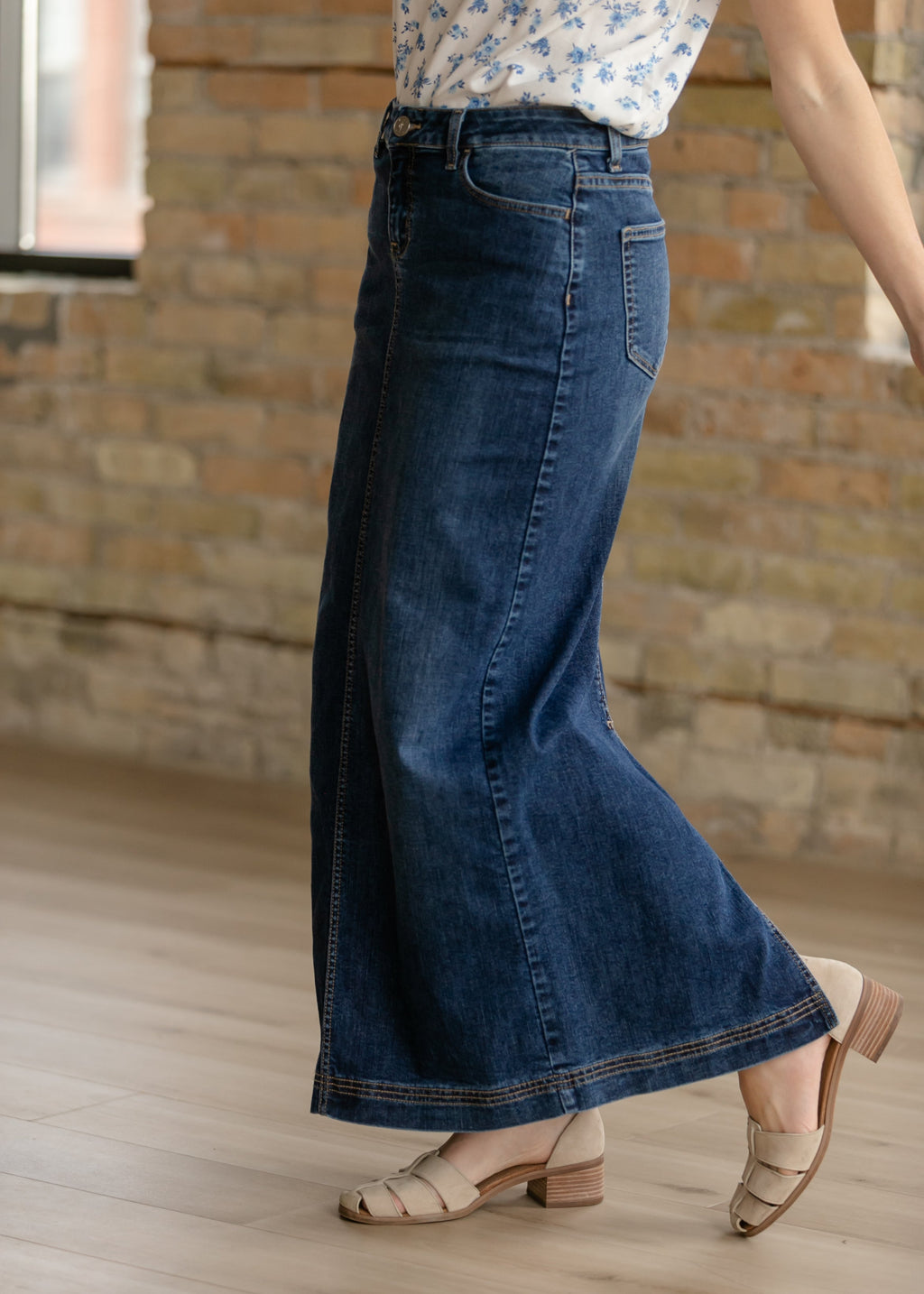 Bria Dark Wash Denim Maxi Skirt - FINAL SALE - Pendo Store
