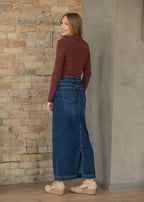 Bria Dark Wash Denim Maxi Skirt - FINAL SALE - Pendo Store