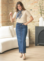 Bria Dark Wash Denim Maxi Skirt - FINAL SALE - Pendo Store