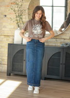 Bria Dark Wash Denim Maxi Skirt - FINAL SALE - Pendo Store