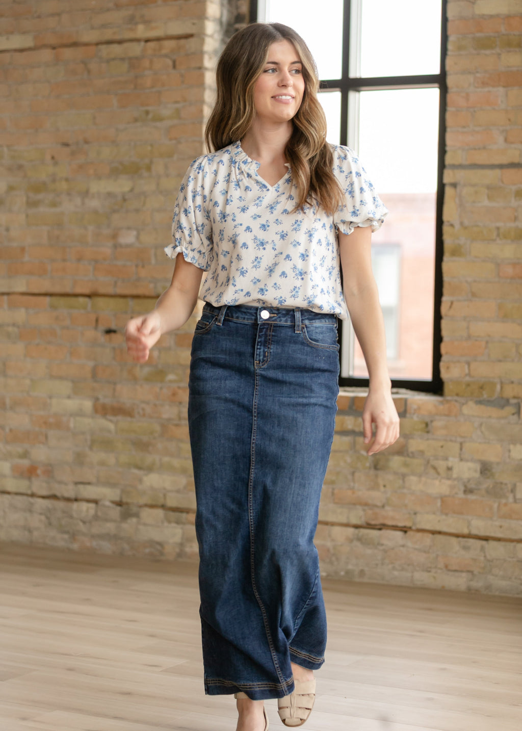Bria Dark Wash Denim Maxi Skirt - FINAL SALE - Pendo Store