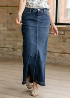 Bria Dark Wash Denim Maxi Skirt - FINAL SALE - Pendo Store
