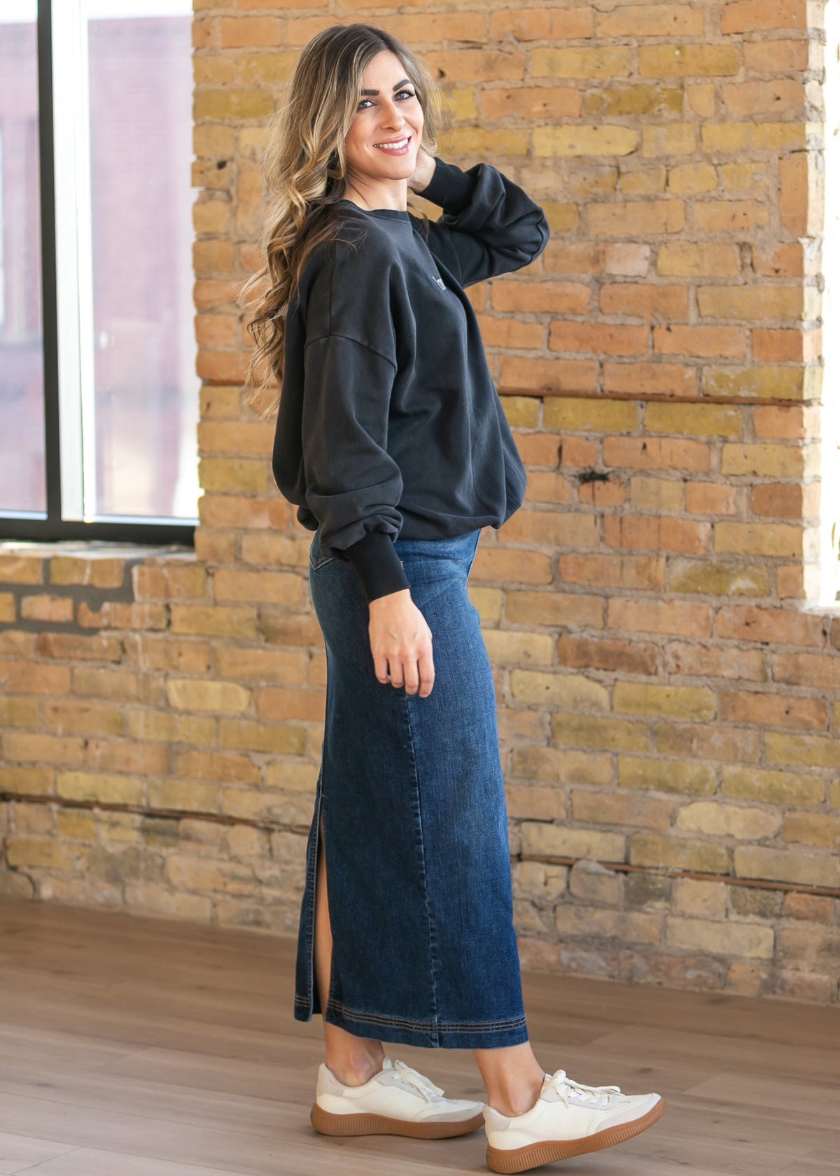 Bria Dark Wash Denim Maxi Skirt - FINAL SALE - Pendo Store