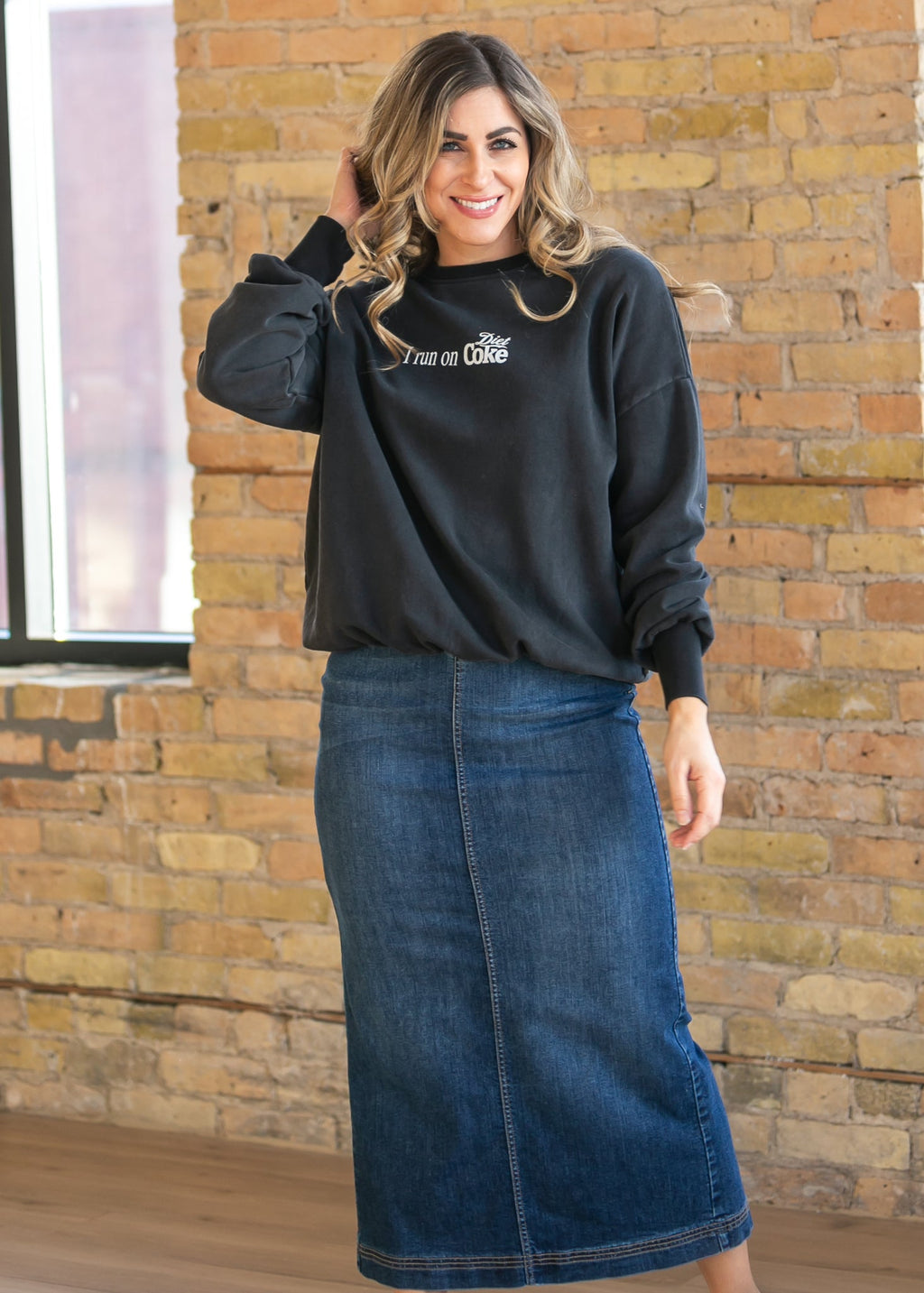 Bria Dark Wash Denim Maxi Skirt - FINAL SALE - Pendo Store