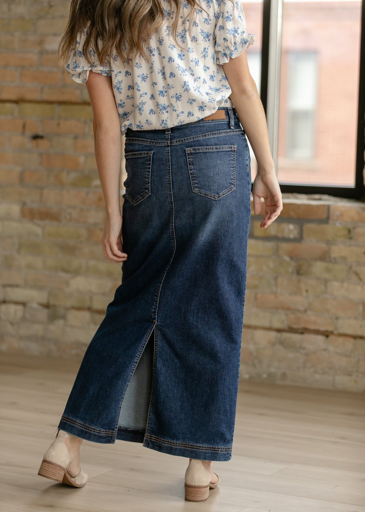 Bria Dark Wash Denim Maxi Skirt - FINAL SALE - Pendo Store