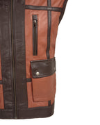 Brown Leather Hunter Vest - Pendo Store