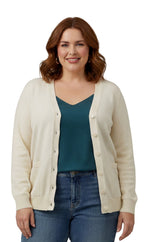 Button Front Cotton Blend Cardigan - Pendo Store