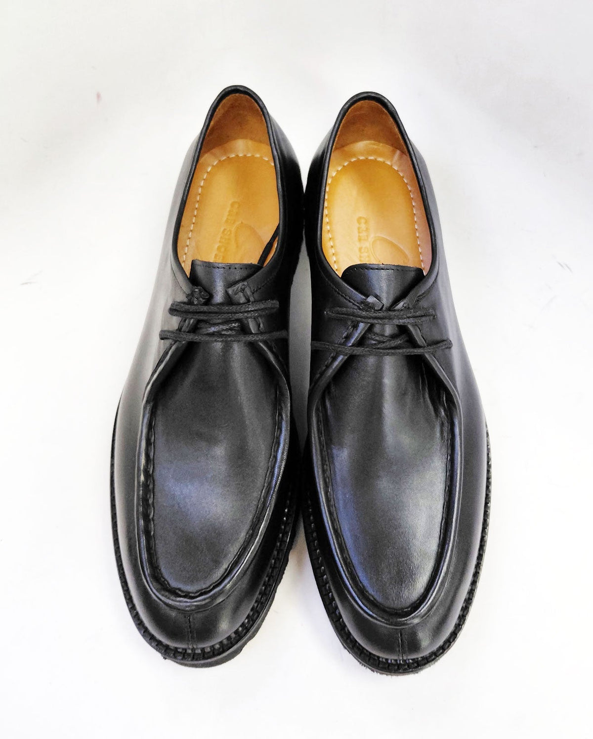 C Collection Calfskin Lace Up Shoe - Black - Pendo Store