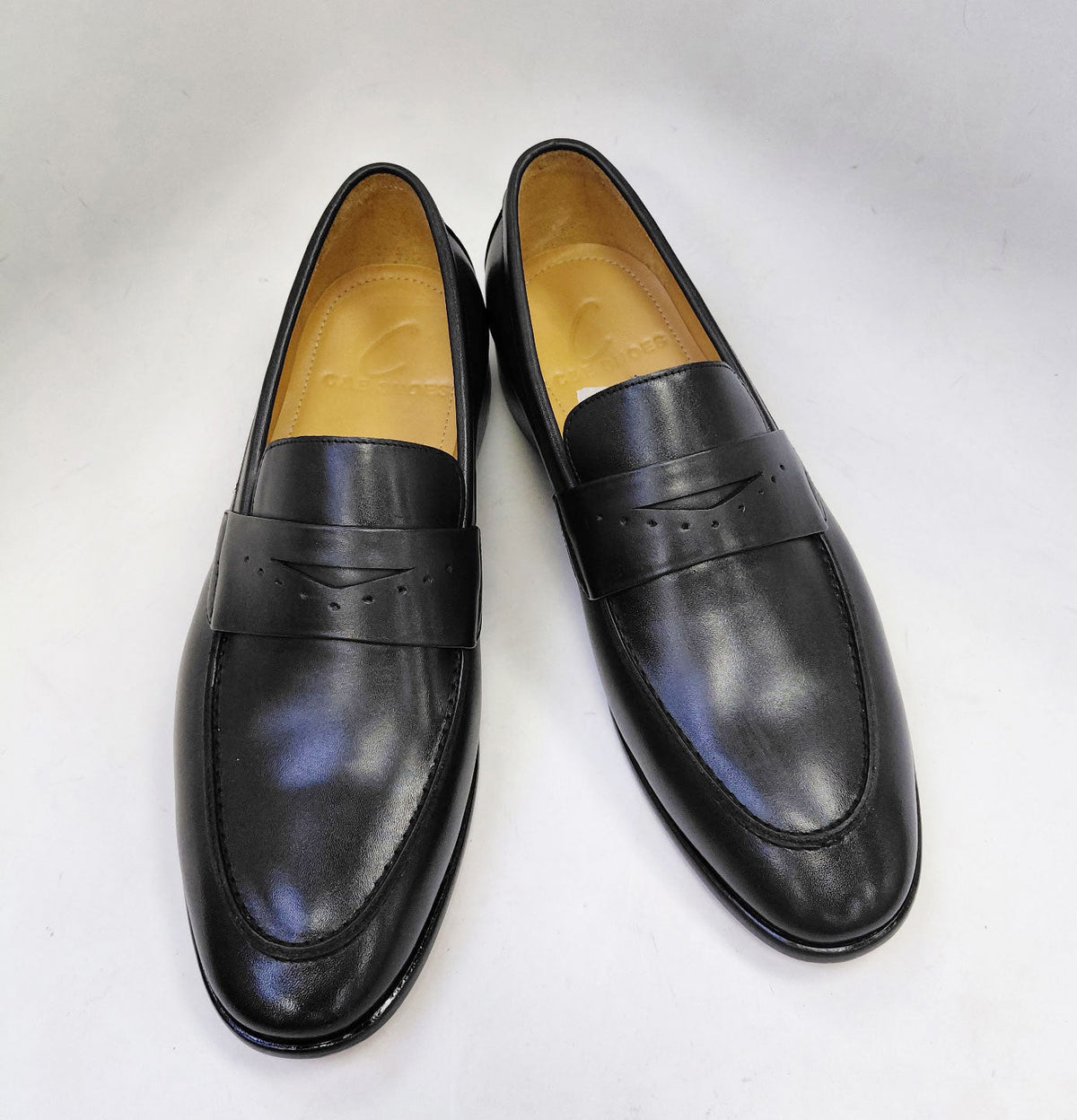 C Collection Calfskin Penny Loafer - Black - Pendo Store