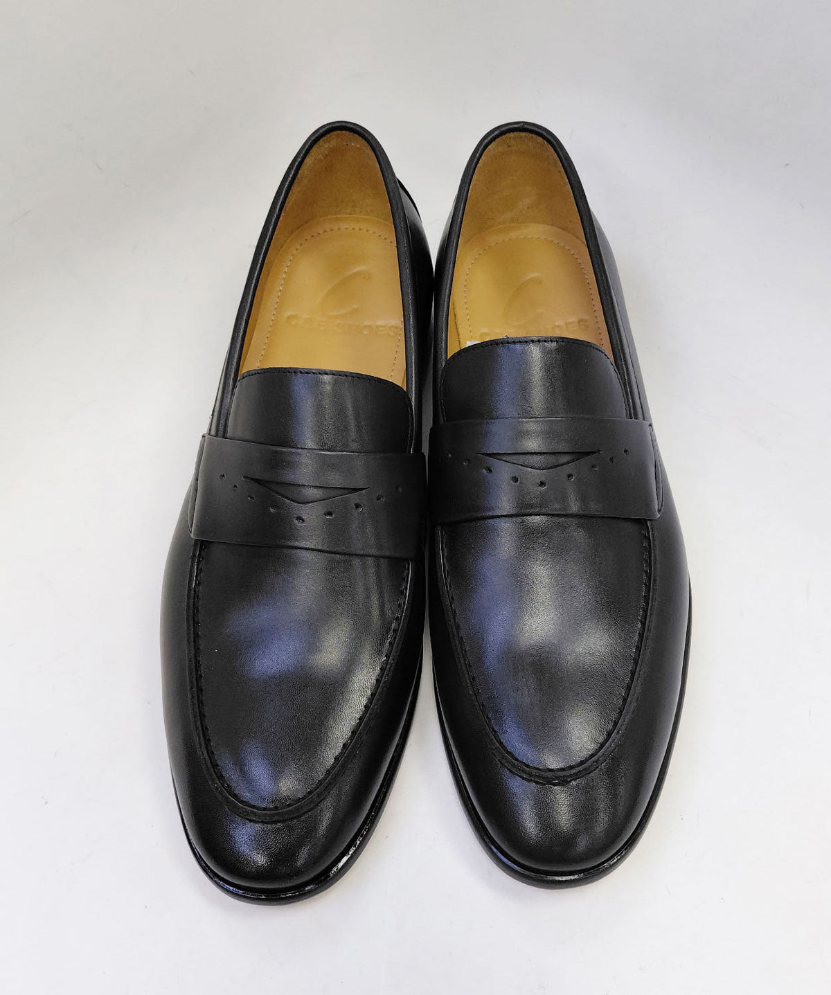 C Collection Calfskin Penny Loafer - Black - Pendo Store