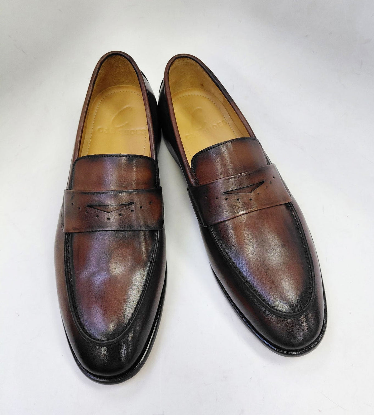 C Collection Calfskin Penny Loafer - Brown - Pendo Store