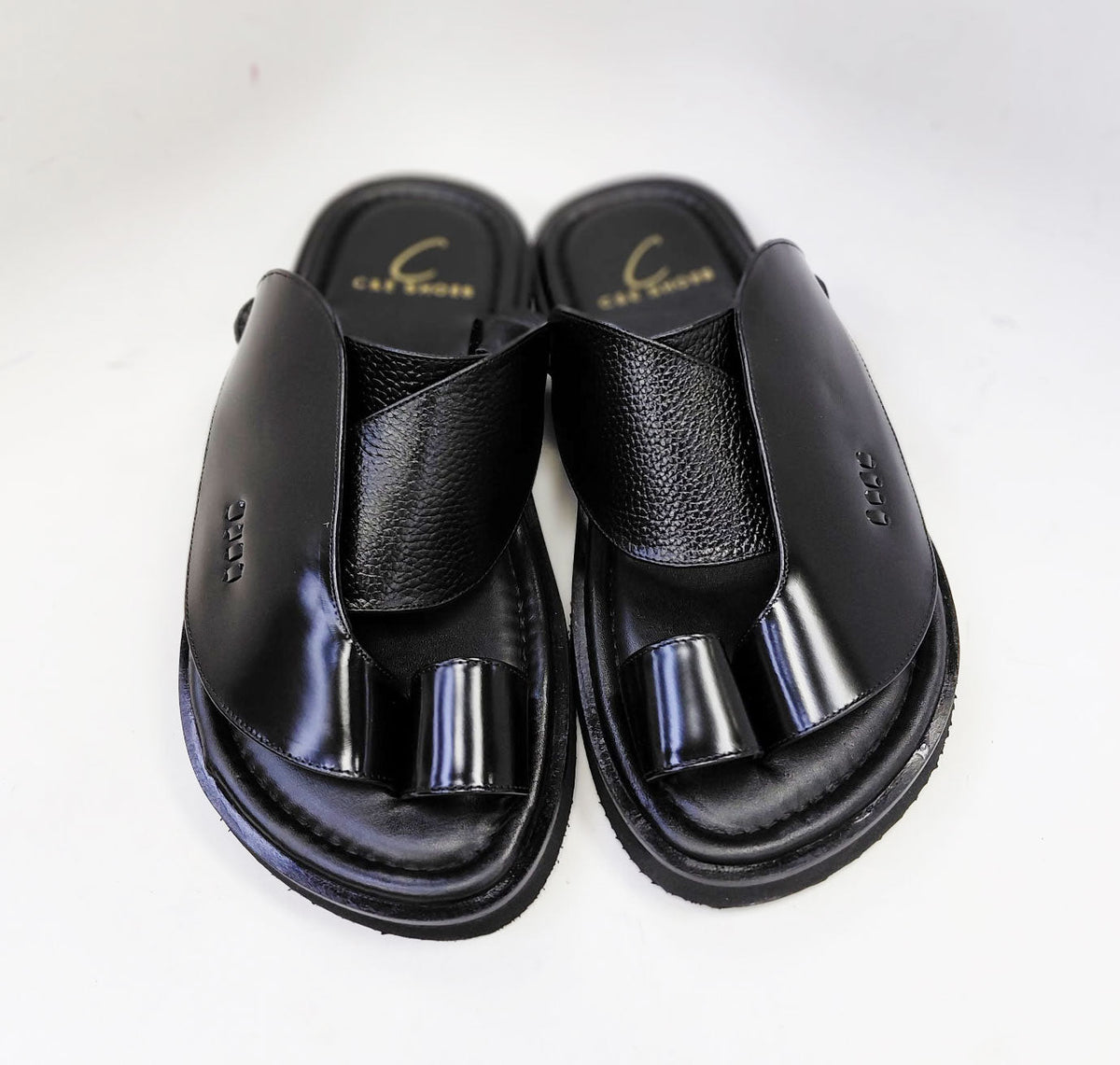 C Collection Calfskin Sandal - Black - Pendo Store
