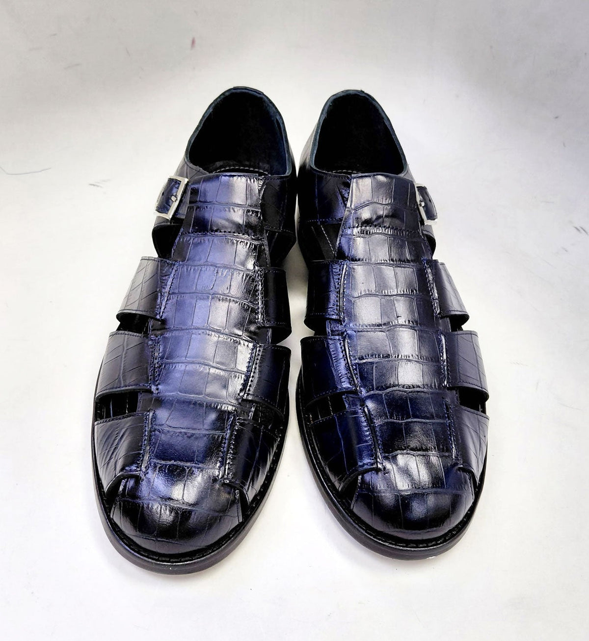 C Collection Crocodile Sandal - Blue - Pendo Store