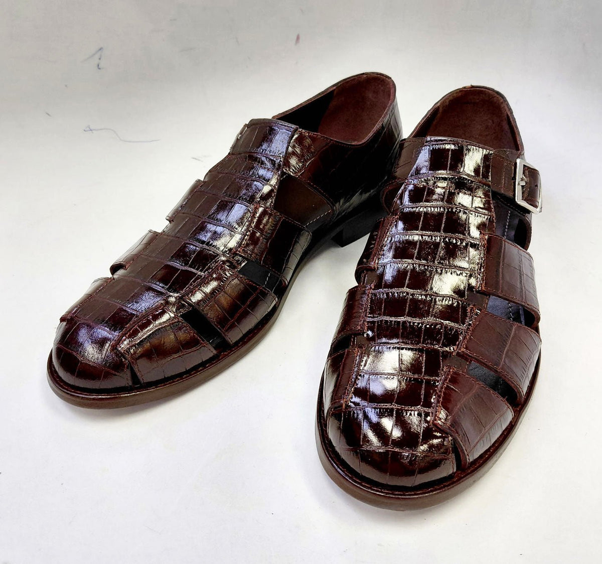 C Collection Crocodile Sandal - Brown - Pendo Store