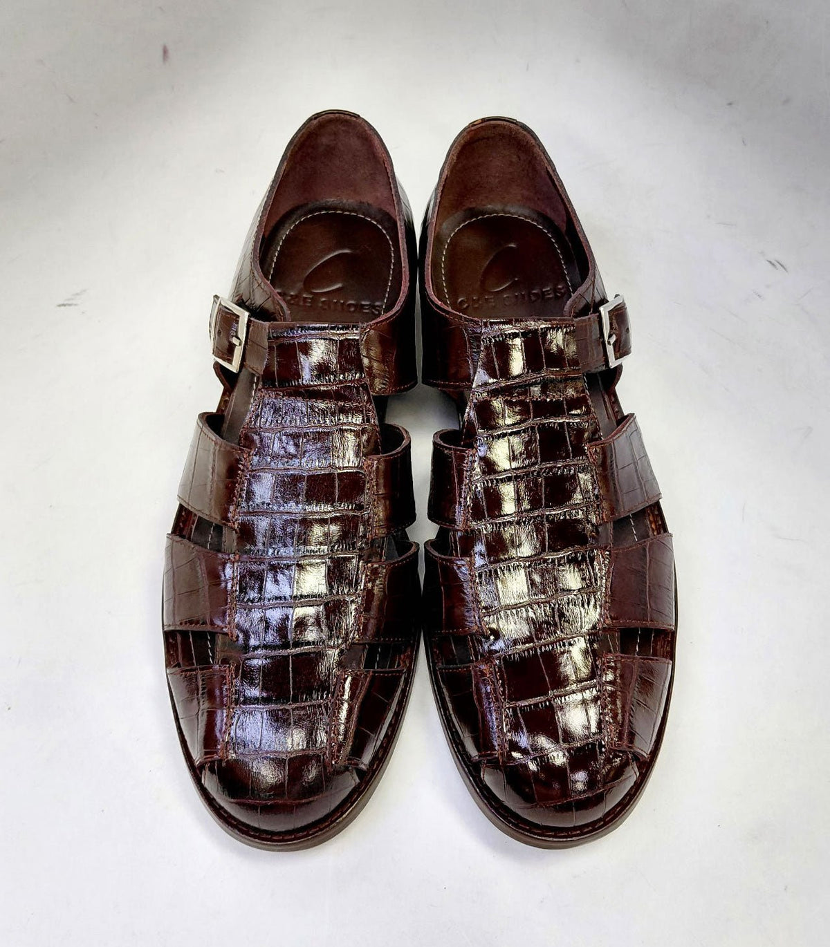 C Collection Crocodile Sandal - Brown - Pendo Store