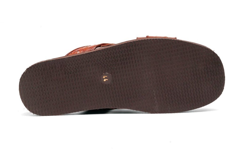 C Collection Ostrich Calfskin Sandal - Tan - Pendo Store