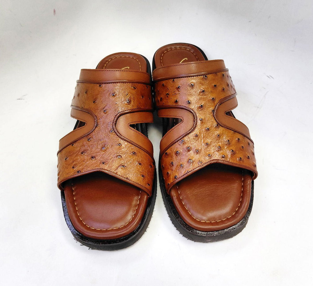 C Collection Ostrich Calfskin Sandal - Tan - Pendo Store