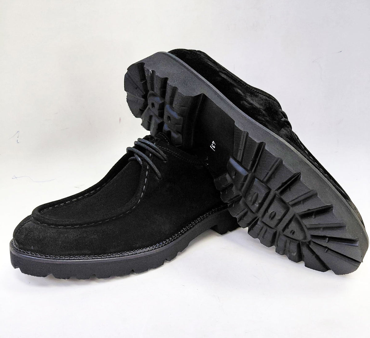 C Collection Suede Lace Up Shoe - Black - Pendo Store