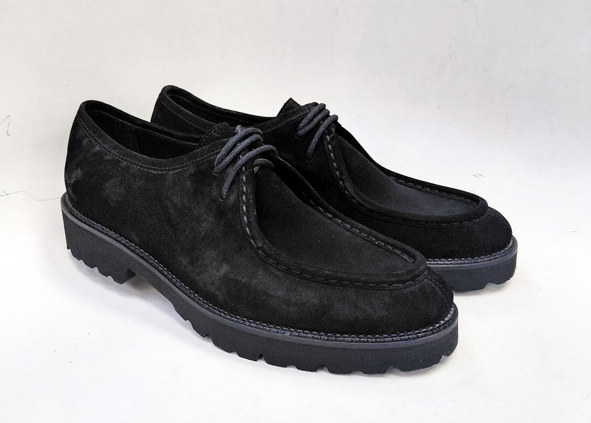 C Collection Suede Lace Up Shoe - Black - Pendo Store