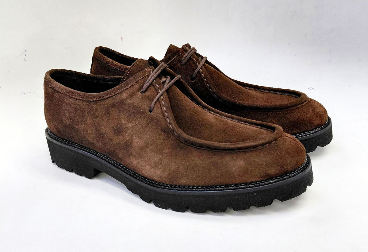 C Collection Suede Lace Up Shoe - Brown - Pendo Store