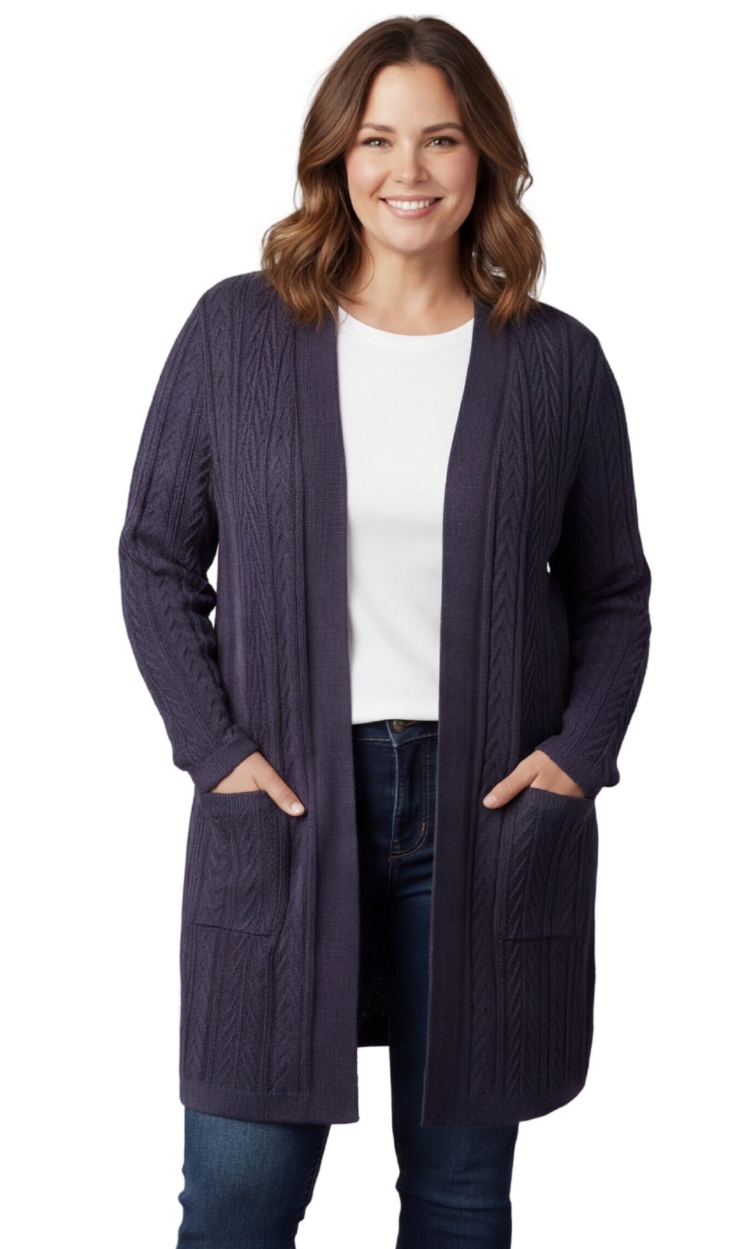 Cable Knit Longline Duster Cardigan - Pendo Store