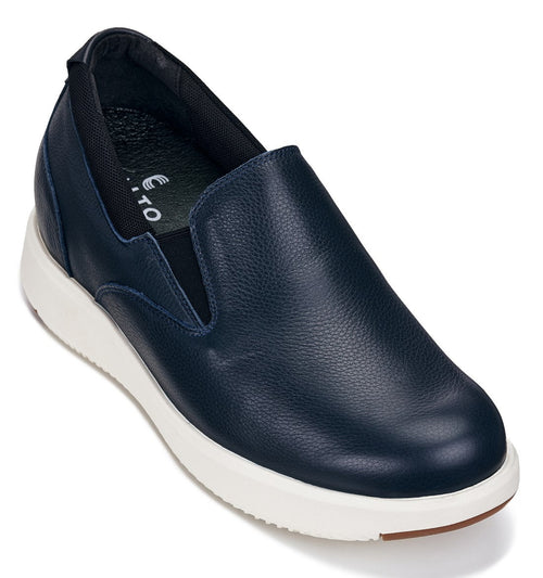 CALTO - J1421 - 2.8 Inches Taller (Dark Slate Blue) - Leather Loafers - Pendo Store