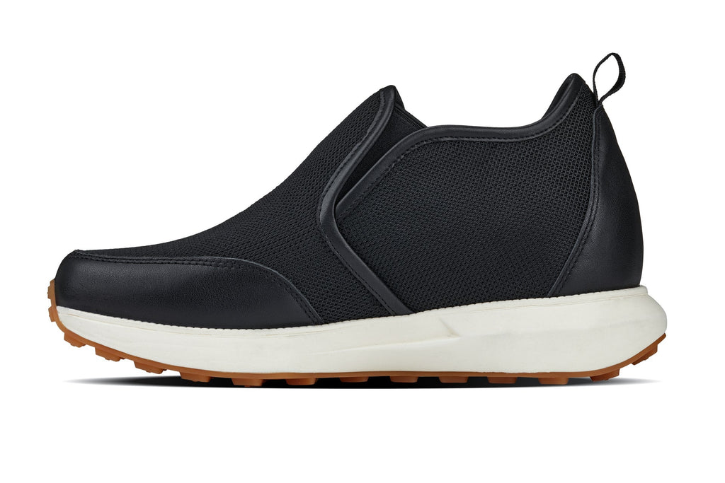CALTO - J1433 - 3.3 Inches Taller (Black) - Casual Chunky Sole Sneaker Loafers - Pendo Store
