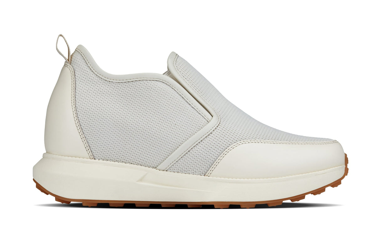 CALTO - J1434 - 3.3 Inches Taller (Off-White) - Casual Chunky Sole Sneaker Loafers - Pendo Store