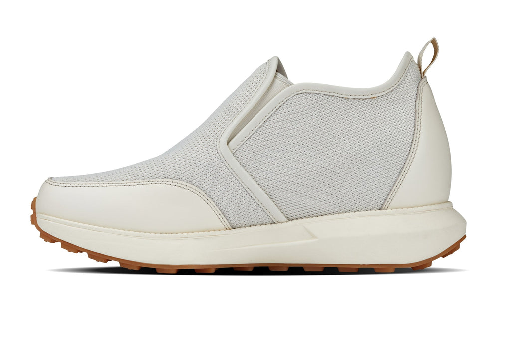 CALTO - J1434 - 3.3 Inches Taller (Off-White) - Casual Chunky Sole Sneaker Loafers - Pendo Store