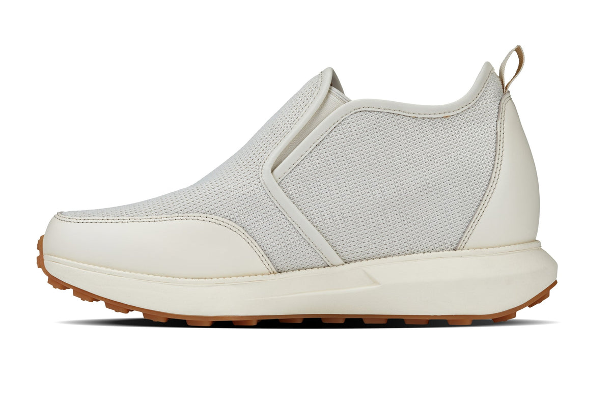 CALTO - J1434 - 3.3 Inches Taller (Off-White) - Casual Chunky Sole Sneaker Loafers - Pendo Store