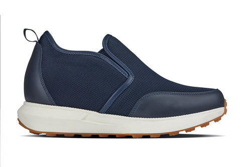 CALTO - J1435 - 3.3 Inches Taller (Dark Blue) - Casual Chunky Sole Sneaker Loafers - Pendo Store
