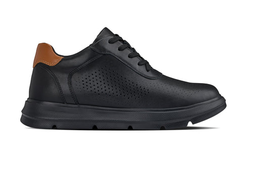 CALTO - J1580 - 2.6 Inches Taller (Black/Black Sole) - Lightweight Casual Walkers - Pendo Store