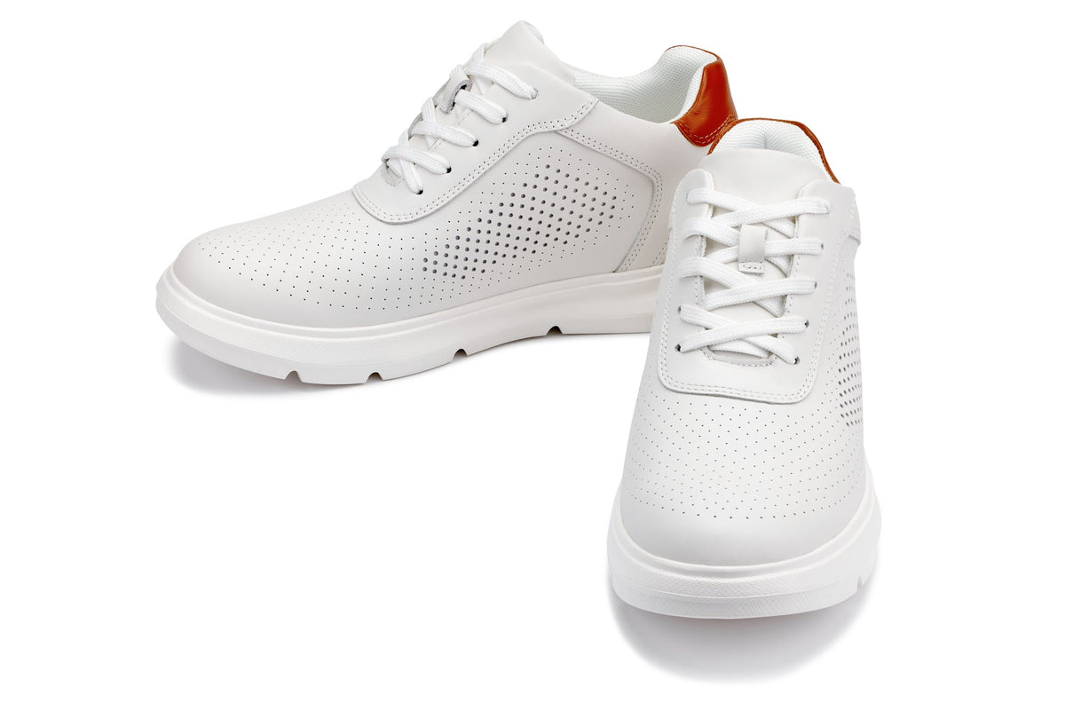 CALTO - J1581 - 2.6 Inches Taller (White) - Lightweight Casual Walkers - Pendo Store