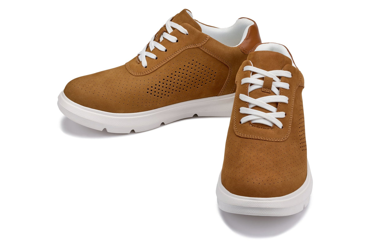 CALTO - J1583 - 2.6 Inches Taller (Brown) - Lightweight Casual Walkers - Pendo Store