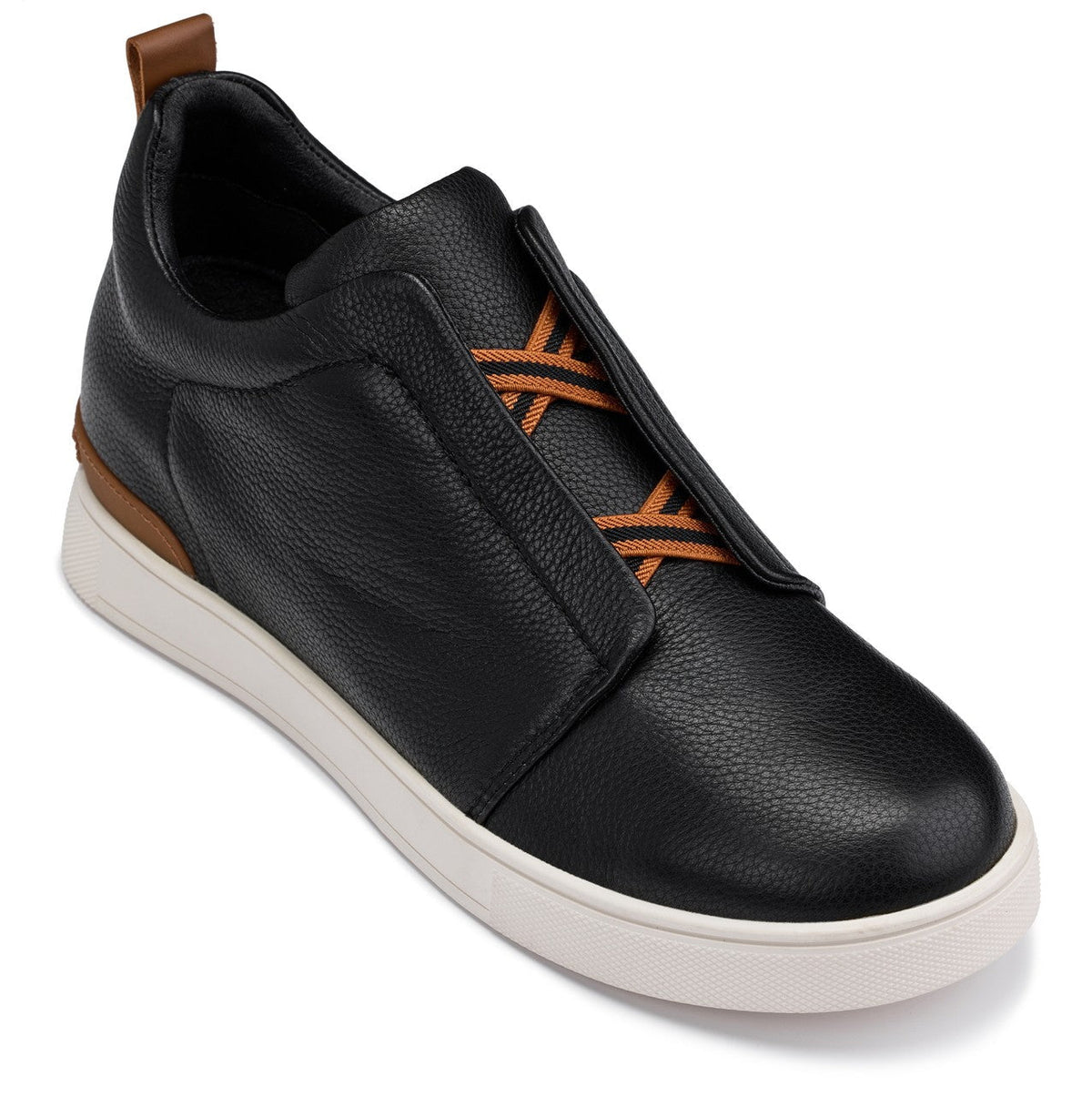 CALTO - J1932 - 2.6 Inches Taller (Black/White Sole) - Slip-On Snoafers - Pendo Store
