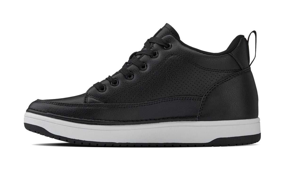 CALTO - Q271 - 2 Inches Taller (Black Noir) - Elevated Leatherette Micro-Perforated Sneakers - Pendo Store