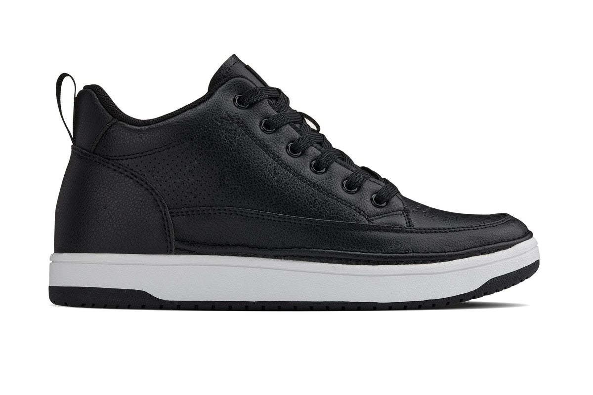 CALTO - Q271 - 2 Inches Taller (Black Noir) - Elevated Leatherette Micro-Perforated Sneakers - Pendo Store