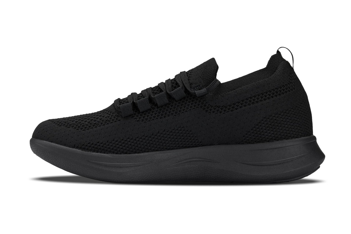 CALTO - QA060 - 2.4 Inches Taller (Black/Black Sole) - Lightweight Knitted Sneakers - Pendo Store