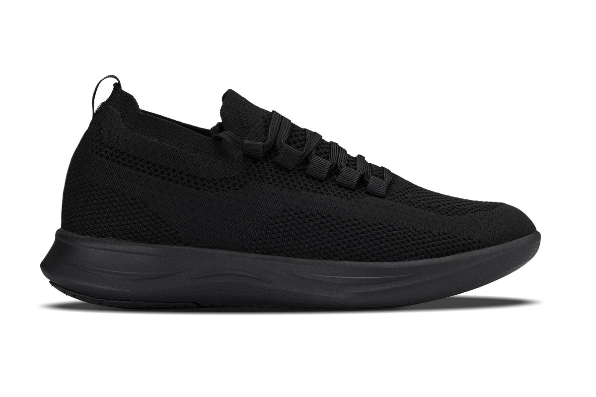 CALTO - QA060 - 2.4 Inches Taller (Black/Black Sole) - Lightweight Knitted Sneakers - Pendo Store