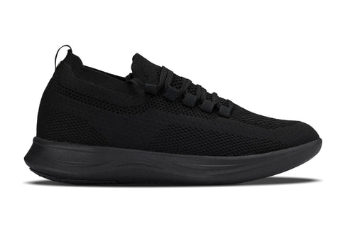 CALTO - QA060 - 2.4 Inches Taller (Black/Black Sole) - Lightweight Knitted Sneakers - Pendo Store